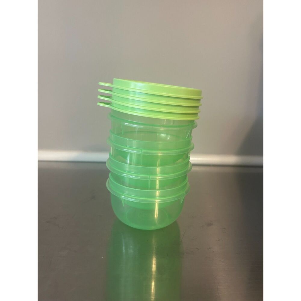 Tupperware Ideal Lit'l Bowls Lime Green Set of 4 (1403A-2) with Lids (733)